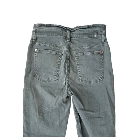 7 For All Mankind Women’s Green Denim High Waisted Skinny Jeans - Picture 8 of 9